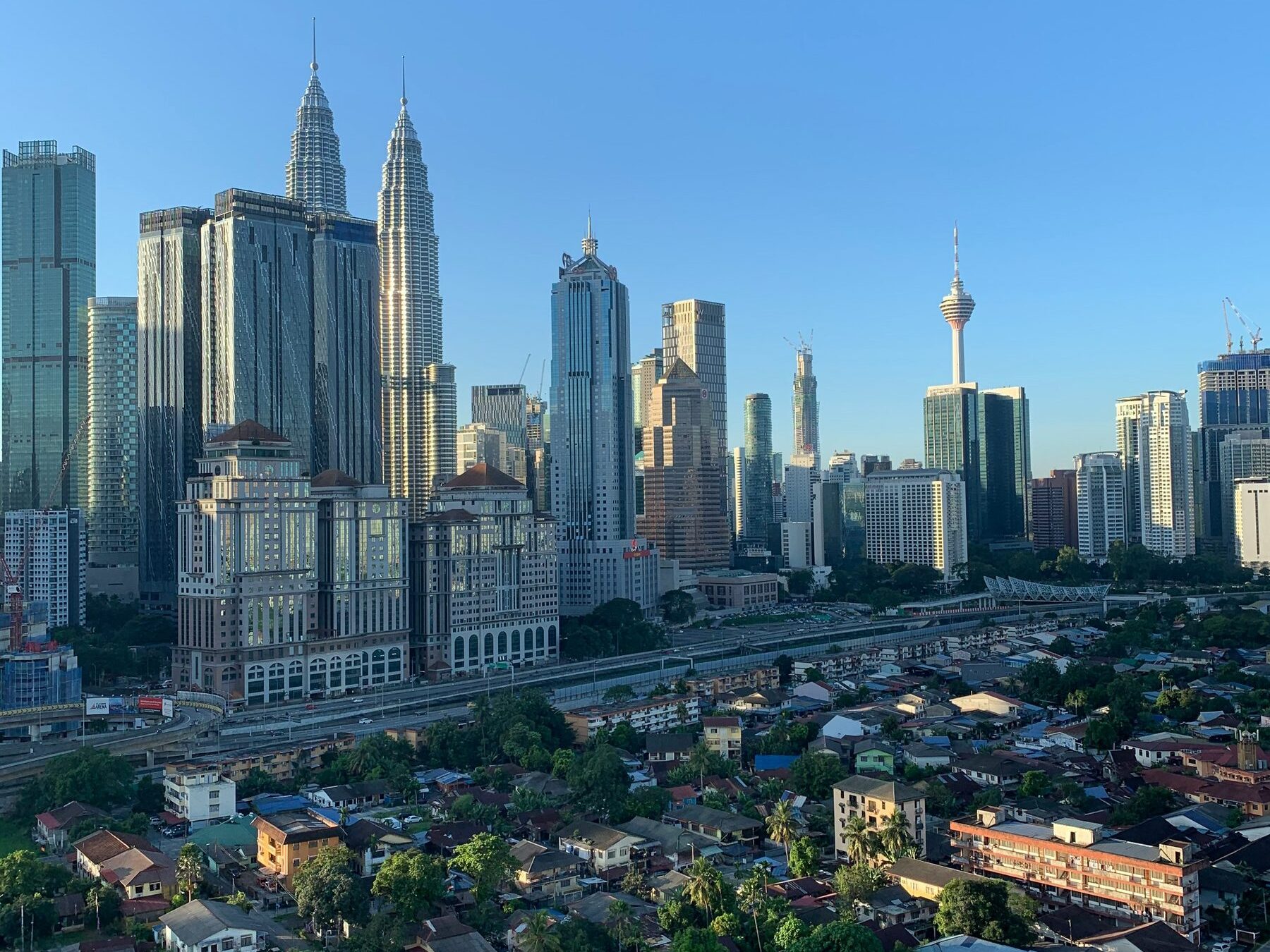 Kuala Lumpur skyline at golden hour
